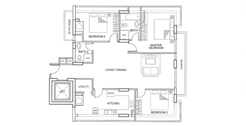 three bedroom